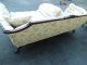 50717 Antique Carved Sofa Couch Chair With French Country Legs And Down Seat 1900-1950 photo 11