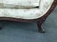 50717 Antique Carved Sofa Couch Chair With French Country Legs And Down Seat 1900-1950 photo 8