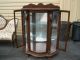 48984 Philip Reinisch Bowed Glass Mahogany Lighted Curio China Cabinet Post-1950 photo 5