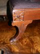 Antique Needlepoint Stool With Carved Detail And Curved Legs 1900-1950 photo 3