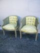 Pair Of Mid - Century Barrel Shape Caned Tufted Side By Side Chairs 2058 Post-1950 photo 1