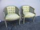 Pair Of Mid - Century Barrel Shape Caned Tufted Side By Side Chairs 2058 Post-1950 photo 2