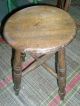 Antique 19th Century American Federal Wood Windsor Stool Bench Chair Side Table 1800-1899 photo 3