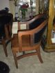 Antique Oak Lawyers Office Arm Chairs Marble Co.  Black Leather Desk Chairs Pair 1800-1899 photo 7