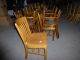 Solid Oak Vintage Restaurant Chairs With Slatted Back - Twelve Available Post-1950 photo 1