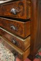 4 Drawer Dresser Cove Pin 1880s Antique Hand Carved Pulls Unique Ships Unknown photo 4