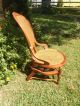 Antique Victorian Caned Oak Wooden Platform Spring Rocking Chair Estate 1900-1950 photo 1