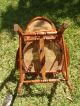 Antique Victorian Caned Oak Wooden Platform Spring Rocking Chair Estate 1900-1950 photo 6