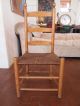 Antique Handmade Ladder Back Rush Seat Chair 1900-1950 photo 5