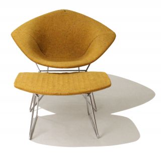 Vintage Knoll Bertoia Diamond Lounge Chair W Ottoman Modern Design Within Reach photo