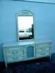 French Painted Long Dresser With Mirror By Basic Witz 1941 Post-1950 photo 1