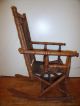 Antique Victorian Rocking Chair For Child / Doll Patina And Fabric 1800-1899 photo 3