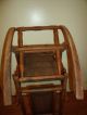 Antique Victorian Rocking Chair For Child / Doll Patina And Fabric 1800-1899 photo 6