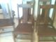 5 Vintage Victorian Tiger Oak T - Back Chairs From Canada - Leather Seats 1900-1950 photo 1