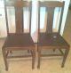 5 Vintage Victorian Tiger Oak T - Back Chairs From Canada - Leather Seats 1900-1950 photo 2