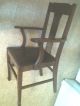 5 Vintage Victorian Tiger Oak T - Back Chairs From Canada - Leather Seats 1900-1950 photo 6
