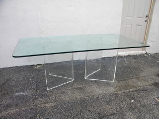 Mid - Century Lucite Glass Top Dining Table 2627 photo