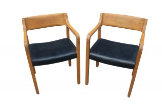 Mid - Century Modern Krug Wood Arm Chairs photo