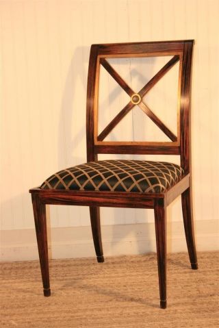 Vintage Directoire Neoclassical Style Painted Faux Rosewood Desk Chair Regency photo
