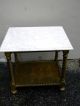 Mid Century Marble Top Gold Leaf Side Table Post-1950 photo 2