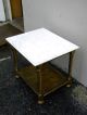 Mid Century Marble Top Gold Leaf Side Table Post-1950 photo 3