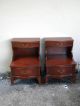 Pair Of Serpentine Mahogany Side / End / Night Tables 1900-1950 photo 1