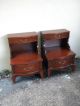 Pair Of Serpentine Mahogany Side / End / Night Tables 1900-1950 photo 2
