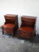 Pair Of Serpentine Mahogany Side / End / Night Tables 1900-1950 photo 3