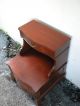 Pair Of Serpentine Mahogany Side / End / Night Tables 1900-1950 photo 7