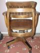 1940 ' S Sikes Solid Walnut Wood Chair Swivels Reclines Adjustable Banker Type 1900-1950 photo 1