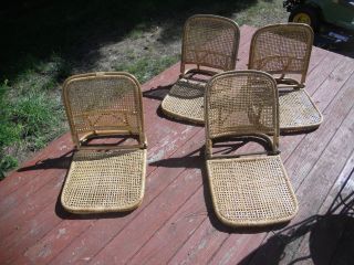 2 Mid Century Modern Wicker And Cane Sand Chairs photo