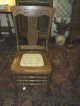 Antique Oak Chair Pressback Cane Seat Refinished. 1900-1950 photo 6