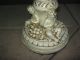 Vintage Italian Style Key Table Cherubs & Acanthus Leaves Faux Marble Top Side Post-1950 photo 3