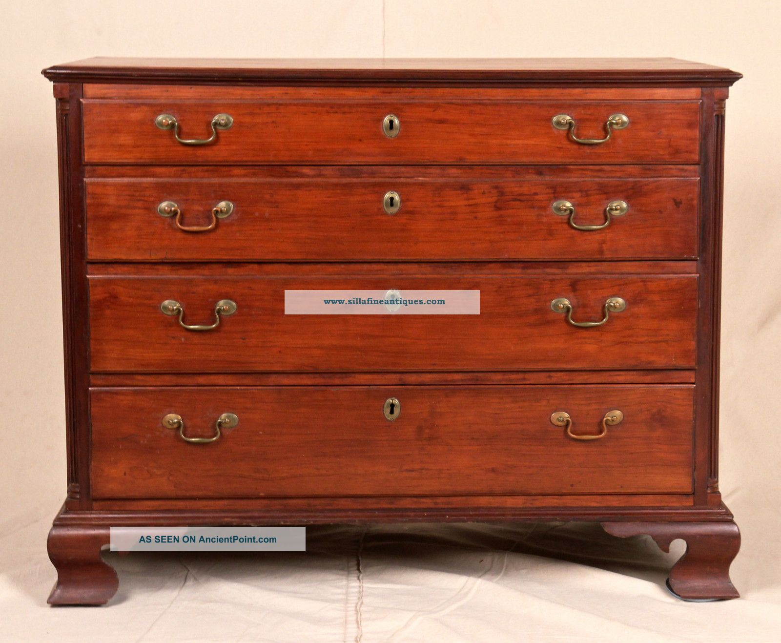 18th Century American Antique Pennsylvania Chippendale Chest Of Drawers Dresser Pre-1800 photo