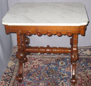 Antique Renaissance Walnut Marble Table Thomas Brooks photo