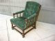 Vintage Ethan Allen Spanish Style Armchair And Ottoman With Green Velvet Post-1950 photo 3