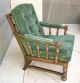 Vintage Ethan Allen Spanish Style Armchair And Ottoman With Green Velvet Post-1950 photo 4