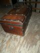 Antique Stagecoach Jenny Lind Wood Trunk With Metal Rivets And Bands 1800 ' S 1900-1950 photo 7