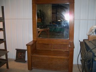 Antique Halltree With Mirror - Local Pickup Only - photo