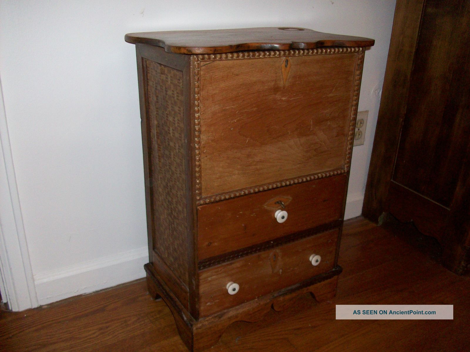 Interesting Hand Carved 19th Century Cabinet Drawers Made From Old Cigar Boxes 1800-1899 photo