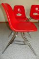 1 Vtg Orange - Red Krueger Fiberglass Side Shell Chair Retro 60s 70s Eames Era Post-1950 photo 1