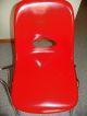 1 Vtg Orange - Red Krueger Fiberglass Side Shell Chair Retro 60s 70s Eames Era Post-1950 photo 8