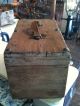 Early Antique Wooden Trunk With Leather Handle 1800-1899 photo 2