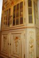 Shabby Painted Antique Cupboard Romantic Cottage Italian Style Old Glass Panes 1800-1899 photo 7