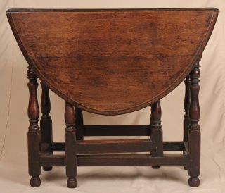 18th Century William And Mary Period Gate Leg Oval Dining Breakfast Side Table photo