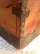 Hand Painted Old Wood Child Size Chest Trunk 1890 W Cast Iron Metal Hardware 1800-1899 photo 5