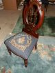 Gorgeous Carved Gothic High Back Victorian Antique Needlepoint Chair 1800-1899 photo 4