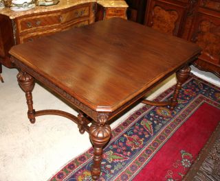 Beautifully Carved French Antique Gothic Table.  Made From Oak. photo