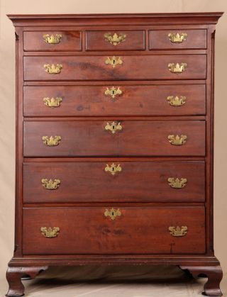 American Pennsylvania Chippendale Tall Chest Of Drawers Highboy,  18th Century photo
