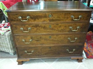 Antique 18th Century Mahogany Bachelors Chest (great Size) photo